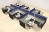 Six Person Modern Accoustic Divider Office Workstation Desk Set, #OT-SUL-SPRB80