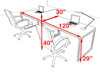 Two Person Modern Acrylic Divider Office Workstation, #AL-OPN-SP1