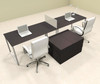 Two Person Modern Acrylic Divider Office Workstation, #AL-OPN-SP12