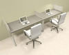 Two Person Modern Acrylic Divider Office Workstation, #AL-OPN-SP14