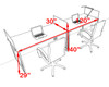 Two Person Modern Acrylic Divider Office Workstation, #AL-OPN-SP17