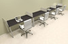 Four Person Modern Acrylic Divider Office Workstation, #AL-OPN-SP36
