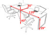 Two Person Modern Acrylic Divider Office Workstation, #AL-OPN-SP4