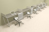 Six Person Modern Acrylic Divider Office Workstation, #AL-OPN-SP44