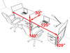 Two Person Modern Acrylic Divider Office Workstation, #AL-OPN-SP50