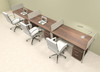 Three Person Modern Acrylic Divider Office Workstation, #AL-OPN-SP57
