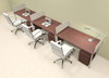 Three Person Modern Acrylic Divider Office Workstation, #AL-OPN-SP58