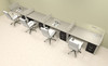 Four Person Modern Acrylic Divider Office Workstation, #AL-OPN-SP62