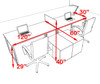 Two Person Modern Acrylic Divider Office Workstation, #AL-OPN-SP8