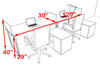 Two Person Modern Acrylic Divider Office Workstation, #AL-OPN-SP80