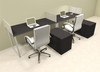 Two Person Modern Acrylic Divider Office Workstation, #AL-OPN-SP84