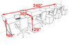 Four Person Modern Acrylic Divider Office Workstation, #AL-OPN-SP91