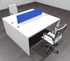 Two Person Modern Acrylic Divider Office Workstation Desk Set, #OF-CPN-FPB1