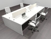 Four Person Modern Acrylic Divider Office Workstation Desk Set, #OT-SUL-FP5