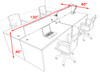 Four Person Modern Accoustic Divider Office Workstation Desk Set, #OF-CPN-FPRA5