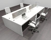 Four Person Modern Accoustic Divider Office Workstation Desk Set, #OF-CPN-FPRG5
