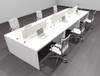 Six Person Modern Acrylic Divider Office Workstation Desk Set, #OF-CPN-FP9