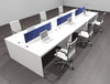 Six Person Modern Accoustic Divider Office Workstation Desk Set, #OF-CPN-FPRB9