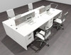 Four Person Modern Accoustic Divider Office Workstation Desk Set, #OF-CPN-FPRG17