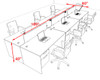 Six Person Modern Accoustic Divider Office Workstation Desk Set, #OF-CPN-FPRB21