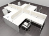 Four Person Modern Acrylic Divider Office Workstation Desk Set, #OF-CPN-FP29
