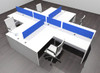 Four Person Modern Acrylicc Divider Office Workstation Desk Set, #OF-CPN-FPB29