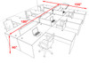 Six Person Modern Accoustic Divider Office Workstation Desk Set, #OF-CPN-FPRB33