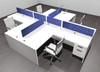 Four Person Modern Accoustic Divider Office Workstation Desk Set, #OF-CPN-FPRB41