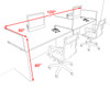 Two Person Modern Acrylic Divider Office Workstation Desk Set, #OF-CPN-SPO1