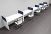 Five Person Modern Acrylic Divider Office Workstation Desk Set, #OF-CPN-SPB13