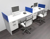 Two Person Modern Acrylic Divider Office Workstation Desk Set, #OF-CPN-SPB21