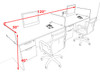 Two Person Modern Acrylic Divider Office Workstation Desk Set, #OF-CPN-SPB21