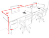 Two Person Modern Accoustic Divider Office Workstation Desk Set, #OF-CPN-SPRA21