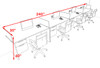 Four Person Modern Accoustic Divider Office Workstation Desk Set, #OF-CPN-SPRB29
