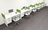 Six Person Modern Accoustic Divider Office Workstation Desk Set, #OF-CPN-SPRA37
