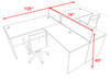 Two Person Modern Accoustic Divider Office Workstation Desk Set, #OF-CPN-SPRA41