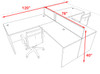 Two Person Modern Accoustic Divider Office Workstation Desk Set, #OF-CPN-SPRB41