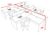 Four Person Modern Accoustic Divider Office Workstation Desk Set, #OF-CPN-SPRA45