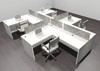Four Person Modern Accoustic Divider Office Workstation Desk Set, #OF-CPN-SPRG45