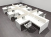 Six Person Modern Acrylic Divider Office Workstation Desk Set, #OF-CPN-SP49