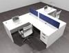 Two Person Modern Accoustic Divider Office Workstation Desk Set, #OF-CPN-SPRB53
