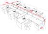 Six Person Modern Accoustic Divider Office Workstation Desk Set, #OF-CPN-SPRA61