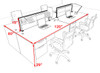 Four Person Modern Aluminum Organizer Divider Office Workstation Desk Set, #OT-SUL-FPS19
