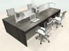 Four Person Modern Aluminum Organizer Divider Office Workstation Desk Set, #OT-SUL-FPS50