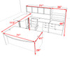 7PC U Shape Modern Executive Office Desk w/Height Adjustable Desk, OT-SUL-UH45