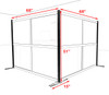 One L Shaped Loft Modern Office Home Aluminum Frame Partition / Divider / Sneeze Guard, #UT-ALU-P25-A