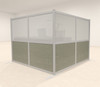 One L Shaped Loft Modern Office Home Aluminum Frame Partition / Divider / Sneeze Guard, #UT-ALU-P26-A