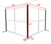 One L Shaped Loft Modern Office Home Aluminum Frame Partition / Divider / Sneeze Guard, #UT-ALU-P26-C