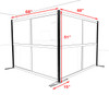 One L Shaped Loft Modern Office Home Aluminum Frame Partition / Divider / Sneeze Guard, #UT-ALU-P27-C