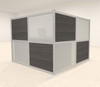 One L Shaped Loft Modern Office Home Aluminum Frame Partition / Divider / Sneeze Guard, #UT-ALU-P28-C